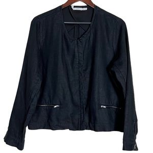 Gibson Black 100% Linen Blazer Jacket